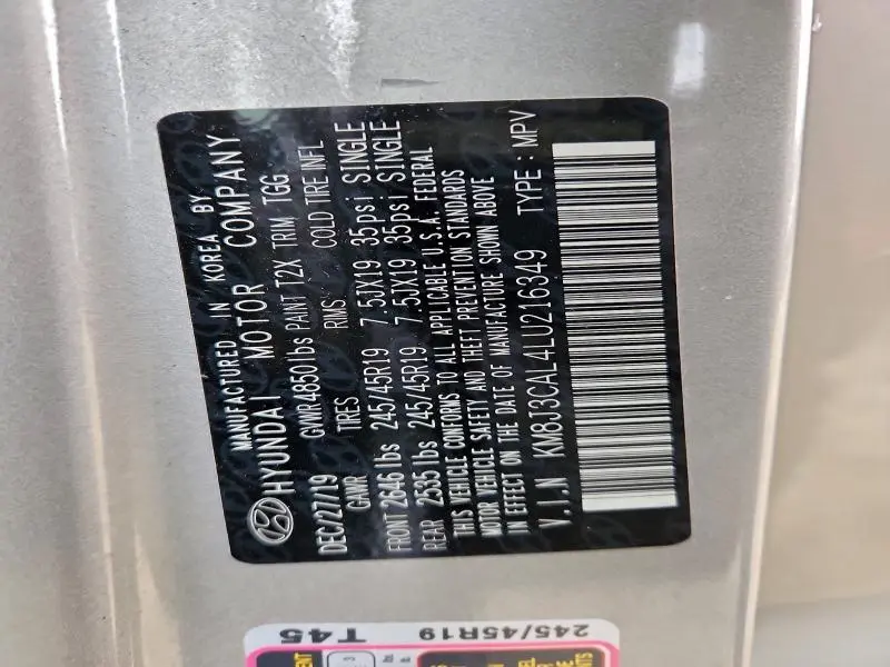 2020 HYUNDAI TUCSON LIMITED  