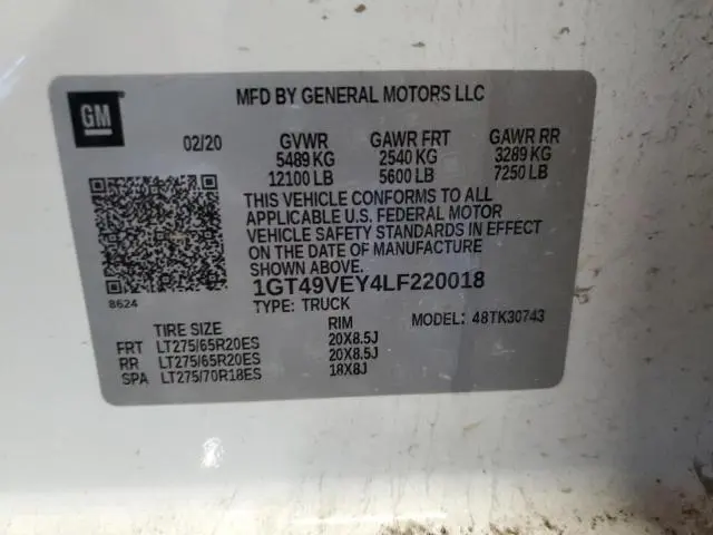 2020 GMC SIERRA K3500 AT4  