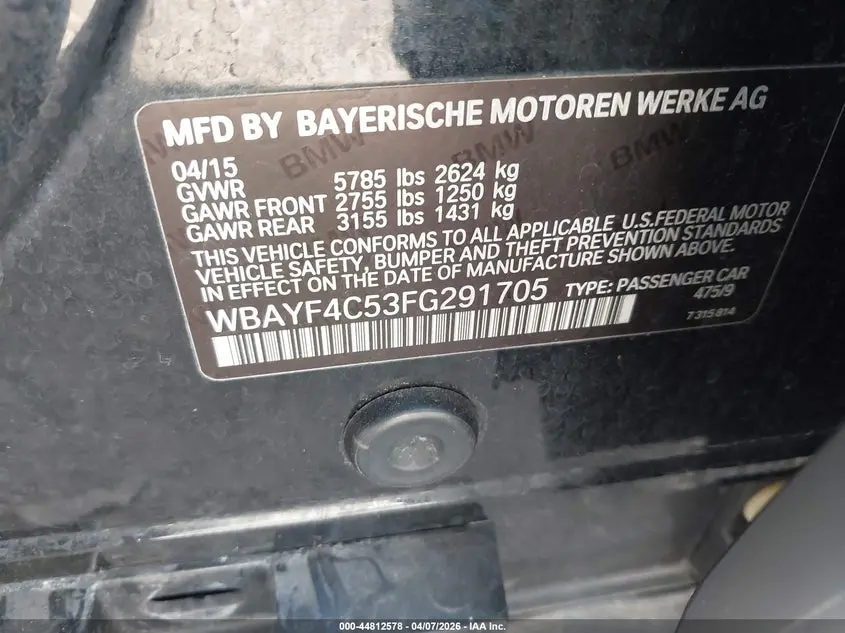 2015 BMW 740LI XDRIVE