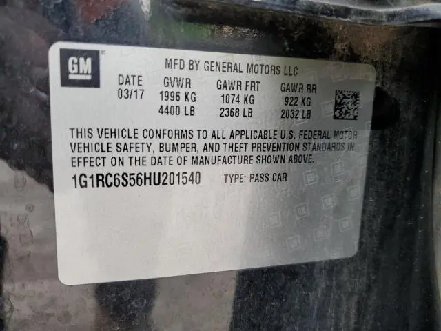 2017 CHEVROLET VOLT LT