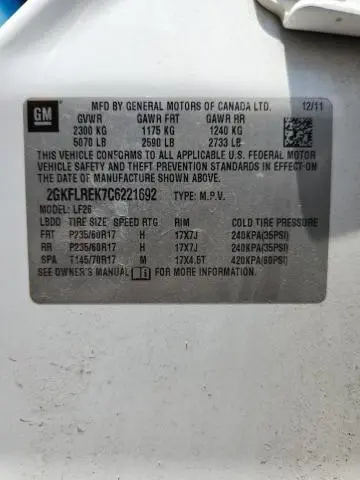 2012 GMC TERRAIN SLE  