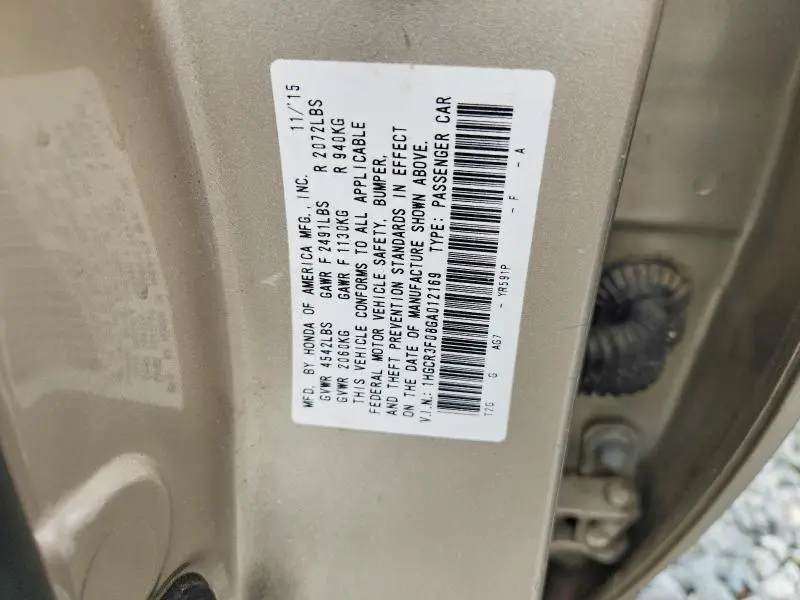 2016 HONDA ACCORD EXL  