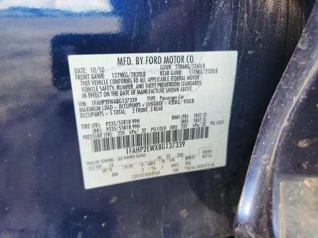 2011 FORD TAURUS SEL