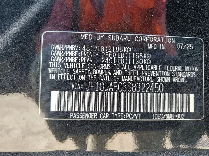 2025 SUBARU IMPREZA   
