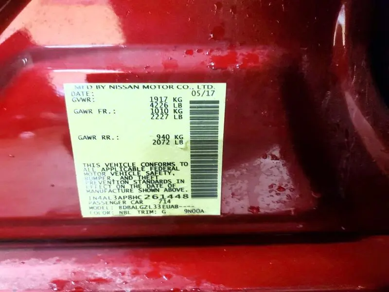 2017 NISSAN ALTIMA 2.5 S  