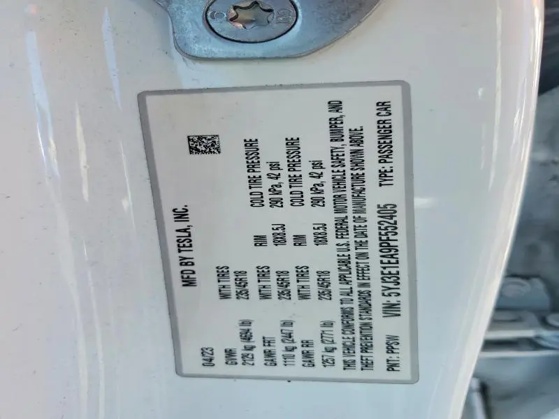 2023 TESLA MODEL 3   