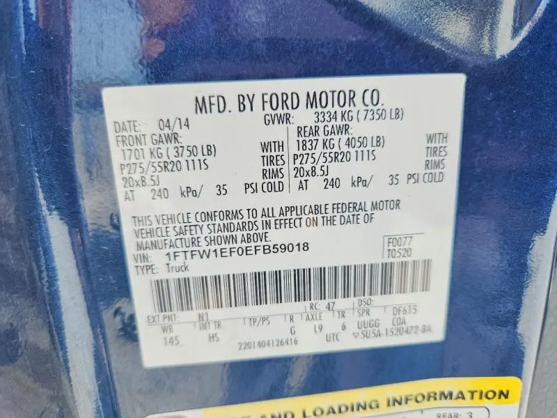 2014 FORD F150 SUPERCREW  