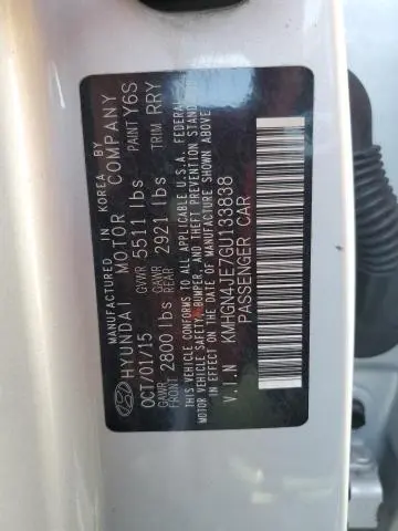 2016 HYUNDAI GENESIS 3.8L  