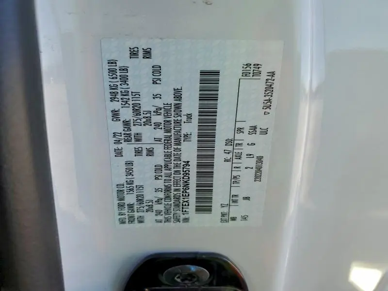 2022 FORD F150 SUPER CAB  