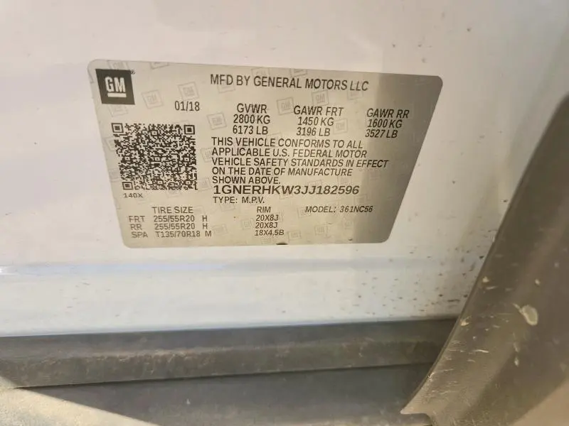 2018 CHEVROLET TRAVERSE LT  