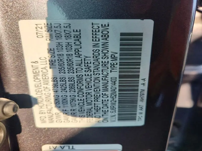2021 HONDA CR-V EX  