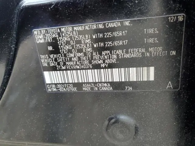 2017 TOYOTA RAV4 XLE