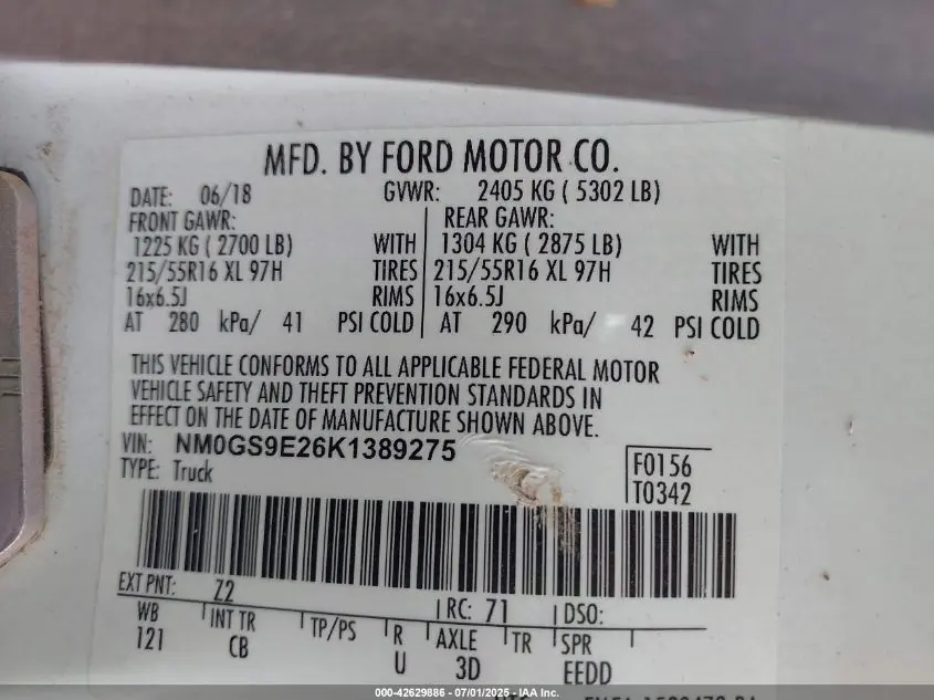 2019 FORD TRANSIT CONNECT XL