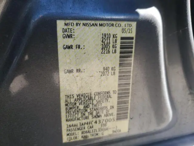 2015 NISSAN ALTIMA 2.5  