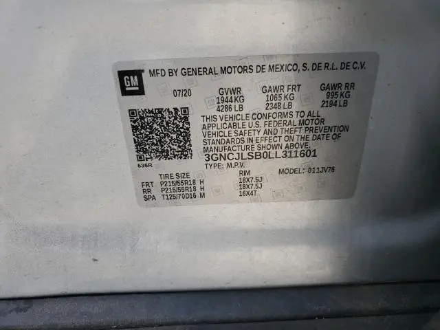 2020 CHEVROLET TRAX 1LT  