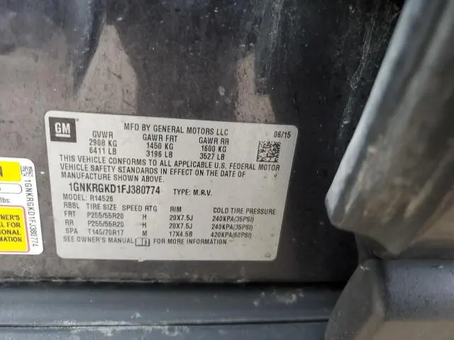 2015 CHEVROLET TRAVERSE LT  