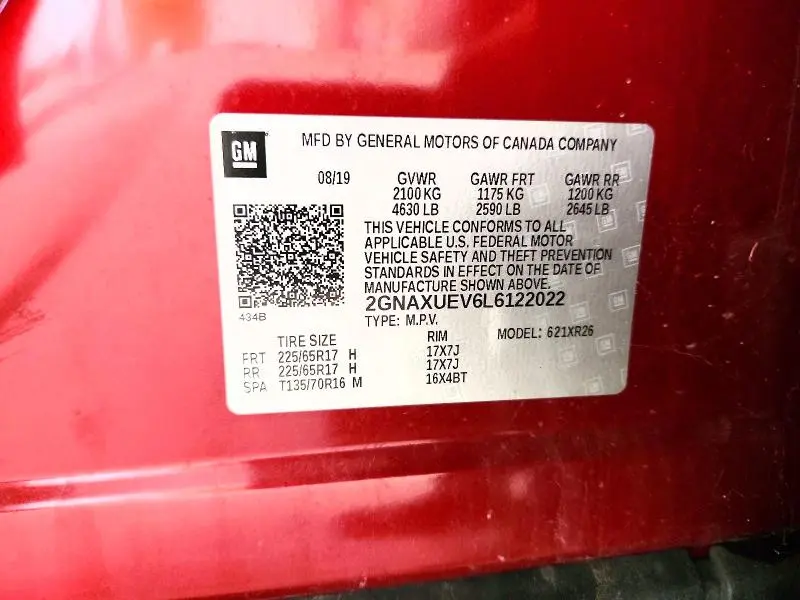 2020 CHEVROLET EQUINOX LT  