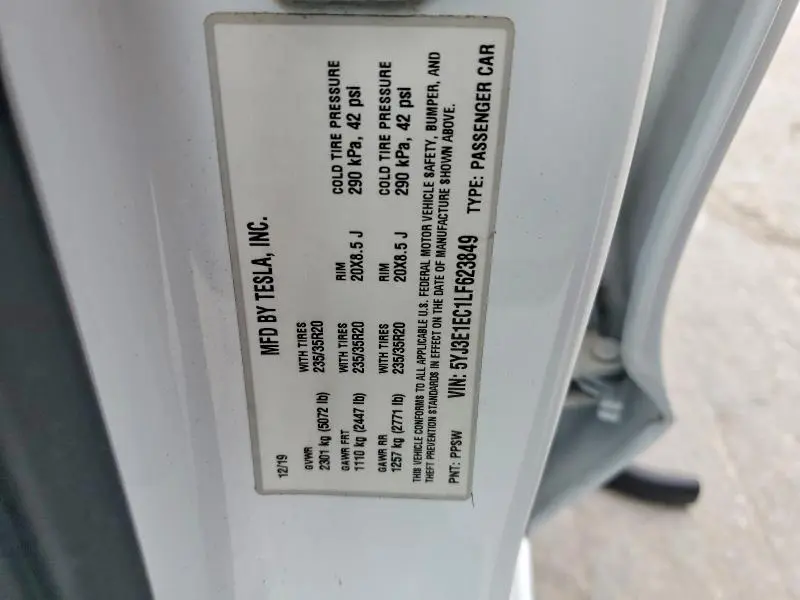 2020 TESLA MODEL 3   