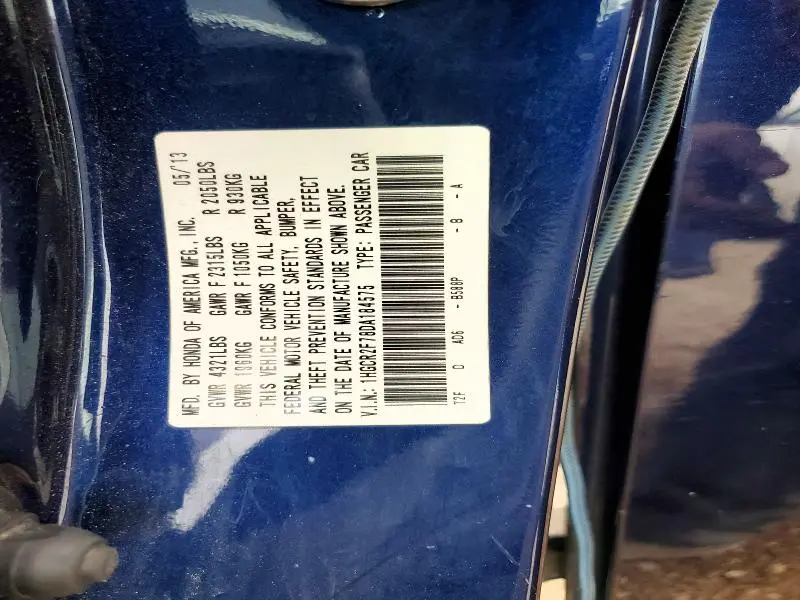 2013 HONDA ACCORD EX  