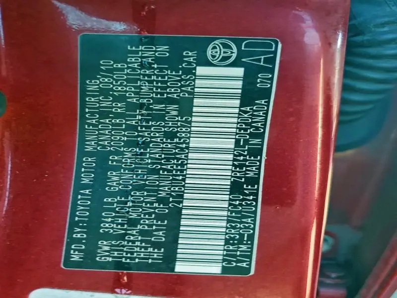 2010 TOYOTA COROLLA LE  