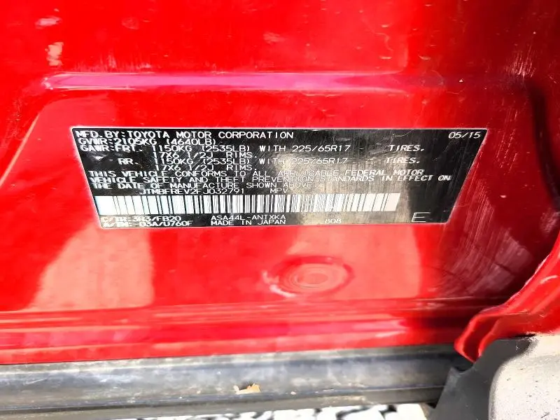 2015 TOYOTA RAV4 LE  