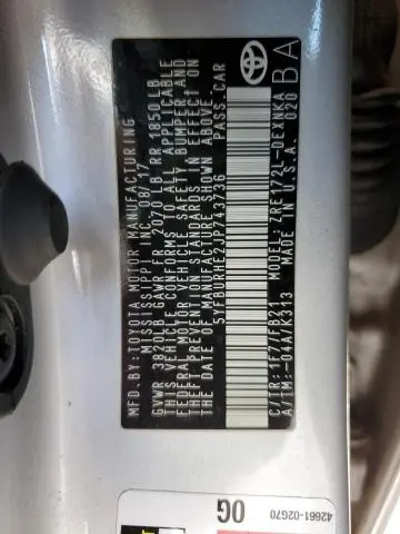 2018 TOYOTA COROLLA L  