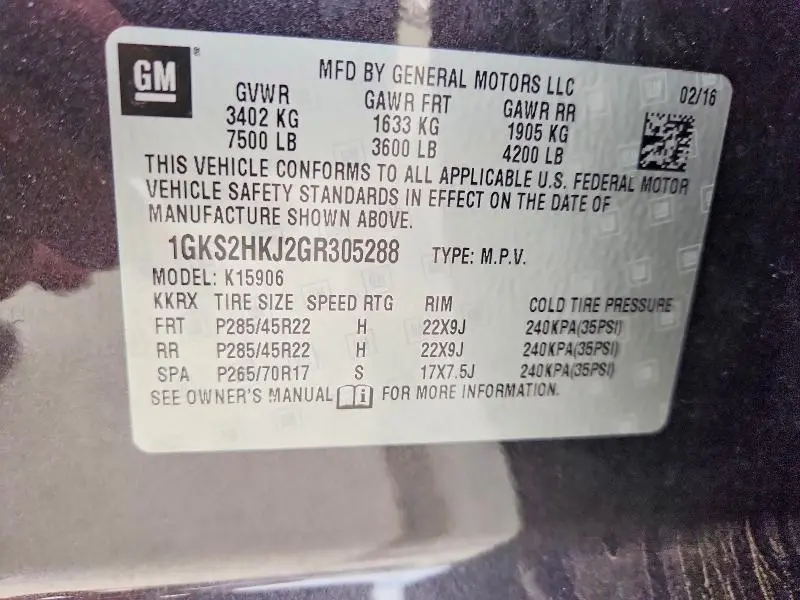 2016 GMC YUKON XL DENALI  