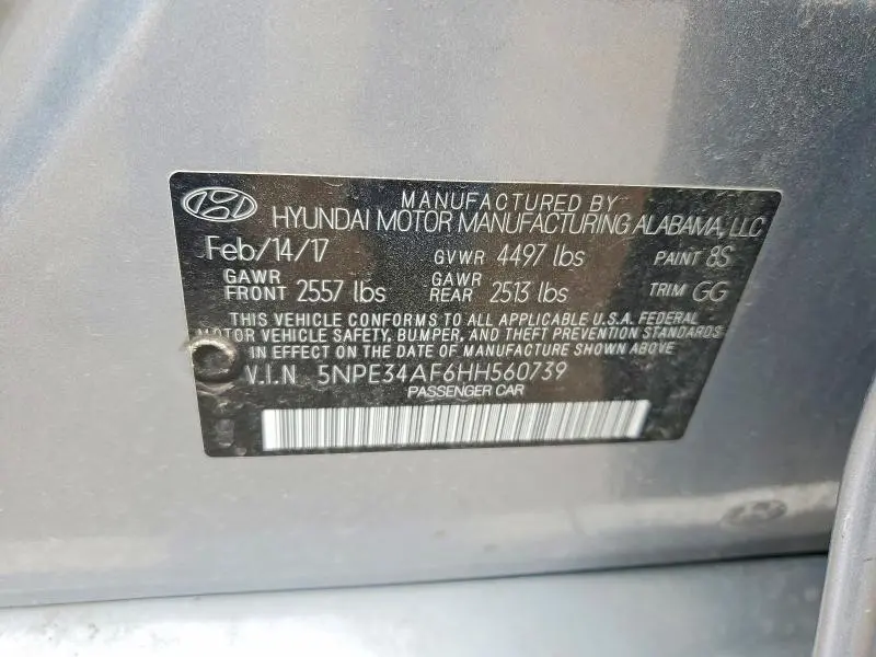2017 HYUNDAI SONATA SE  
