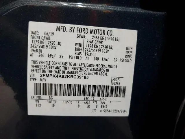 2019 FORD EDGE TITANIUM  