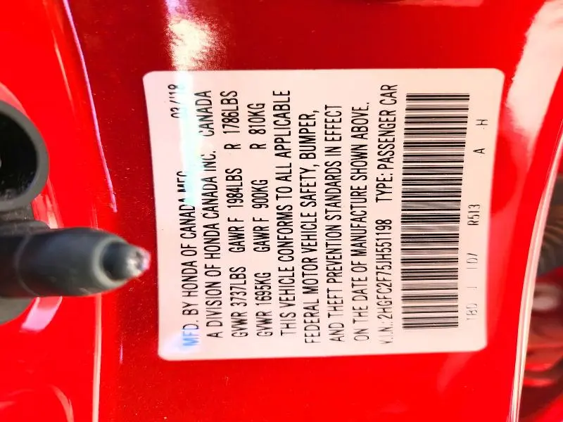2018 HONDA CIVIC EX  