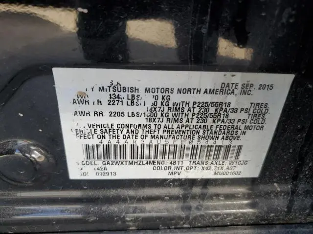 2015 MITSUBISHI OUTLANDER SPORT ES  