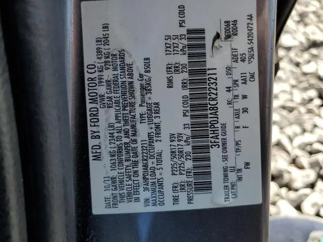 2012 FORD FUSION SEL  