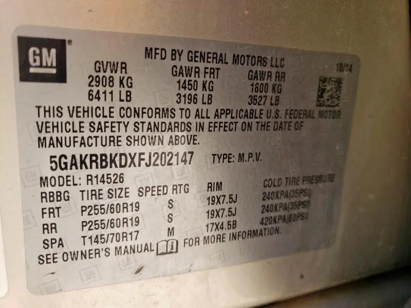 2015 BUICK ENCLAVE   