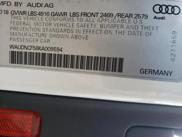 2019 AUDI A5 PREMIUM S LINE  