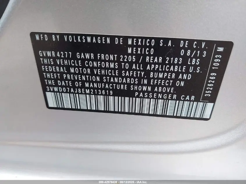 2014 VOLKSWAGEN JETTA 1.8T SE