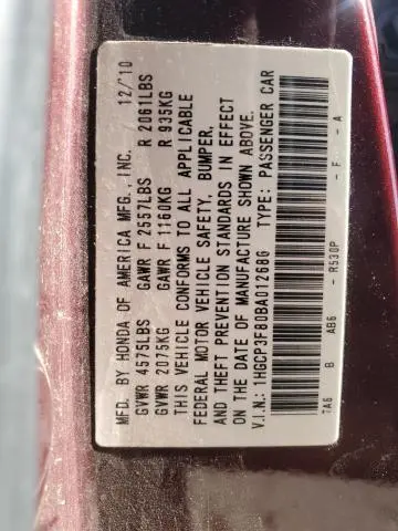 2011 HONDA ACCORD EXL
