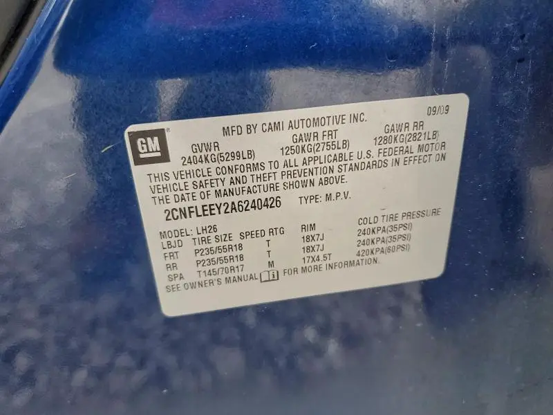 2010 CHEVROLET EQUINOX LT  