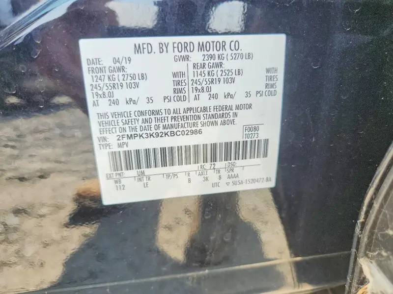 2019 FORD EDGE TITANIUM  