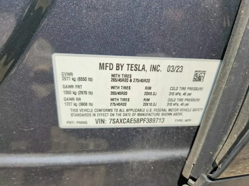 2023 TESLA MODEL X   