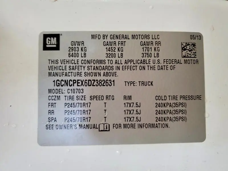 2013 CHEVROLET SILVERADO C1500  
