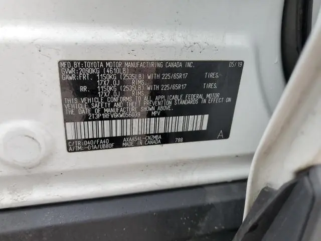2019 TOYOTA RAV4 XLE
