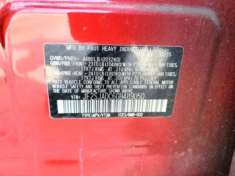 2016 SUBARU FORESTER 2.5I PREMIUM  