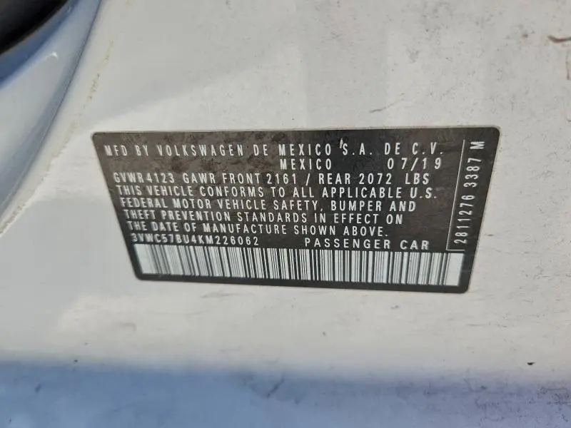 2019 VOLKSWAGEN JETTA S  