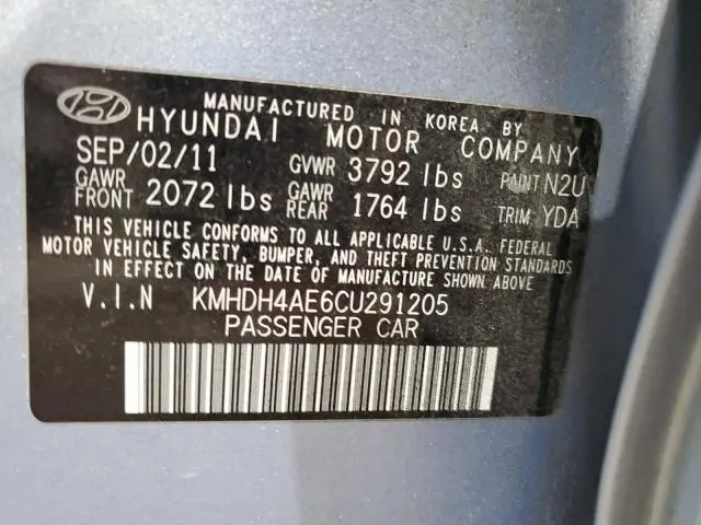2012 HYUNDAI ELANTRA GLS  