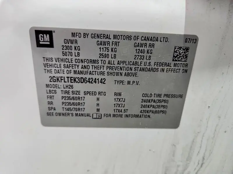 2013 GMC TERRAIN SLE  