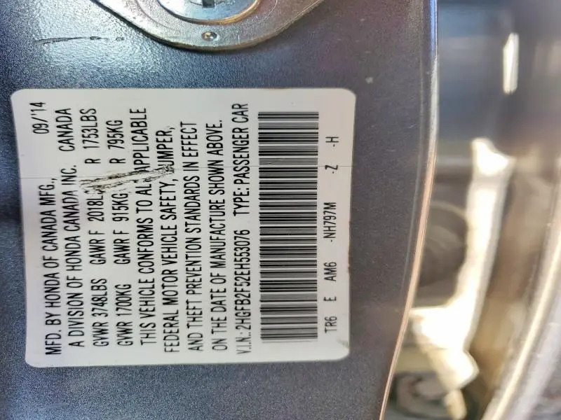 2014 HONDA CIVIC LX  