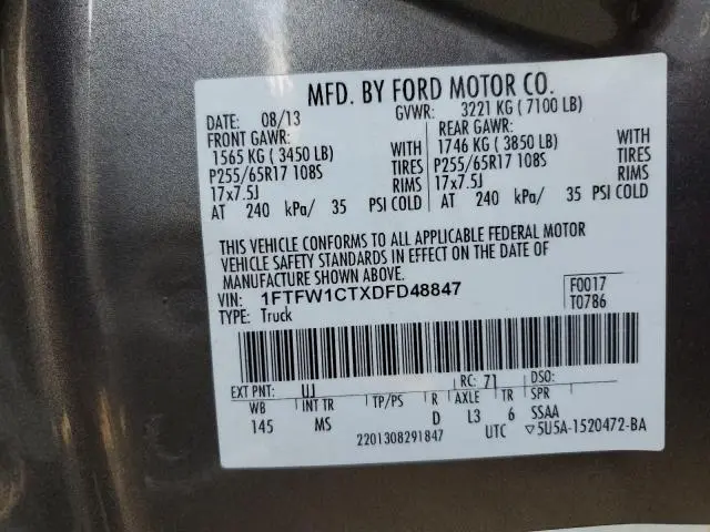 2013 FORD F150 SUPERCREW  
