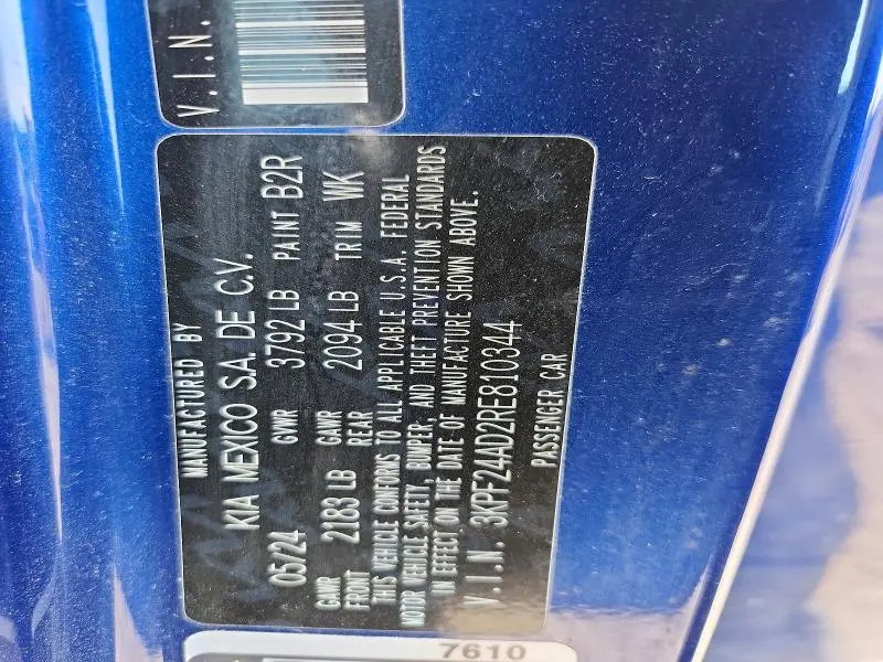 2024 KIA FORTE LXS  