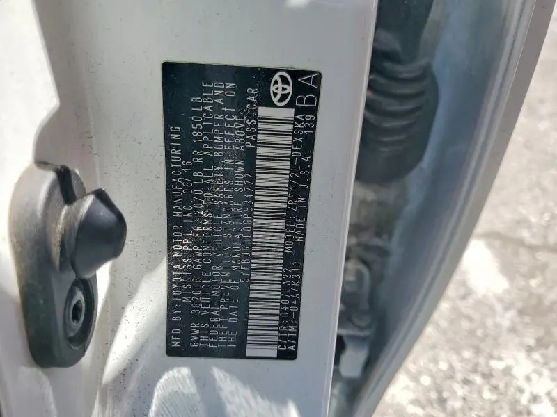 2016 TOYOTA COROLLA S PREMIUM  