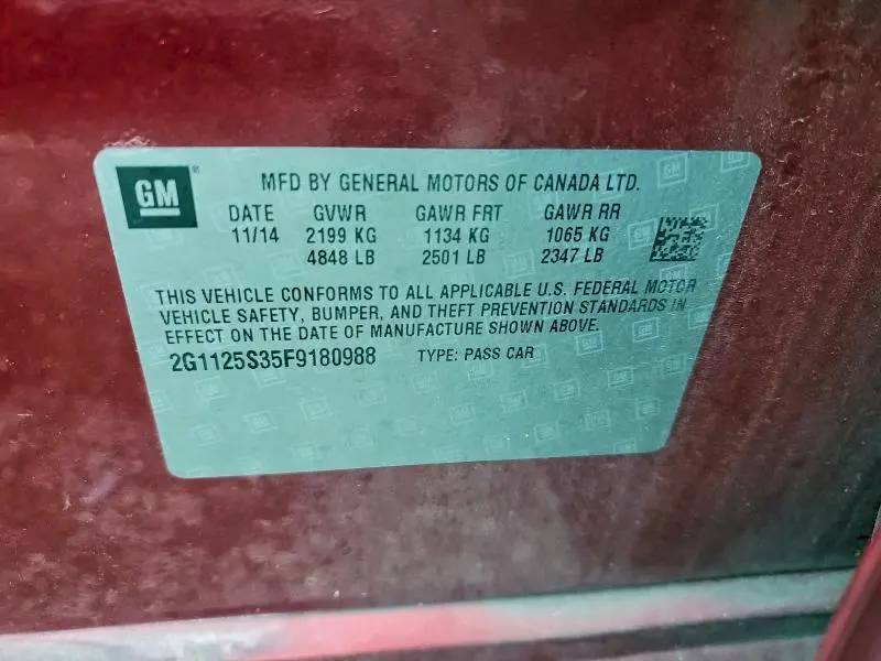 2015 CHEVROLET IMPALA LT  